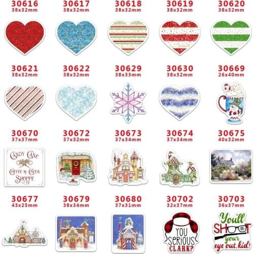 Free shipping 30 pcs planar resin christmas resin pr30703