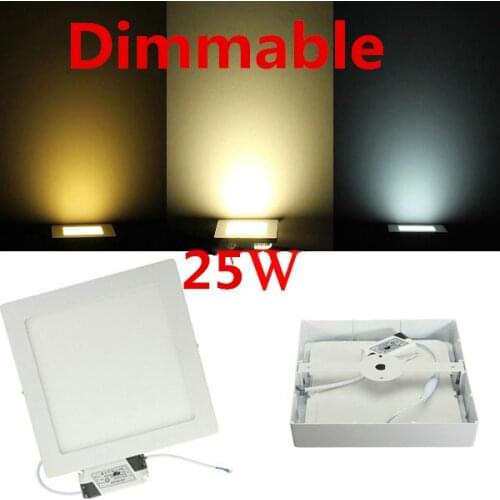 Free shipping Dimmable 25W Super Bright Square LED Surface Mounted Ceiling Light SMD 2835 Panel Light For home illumination