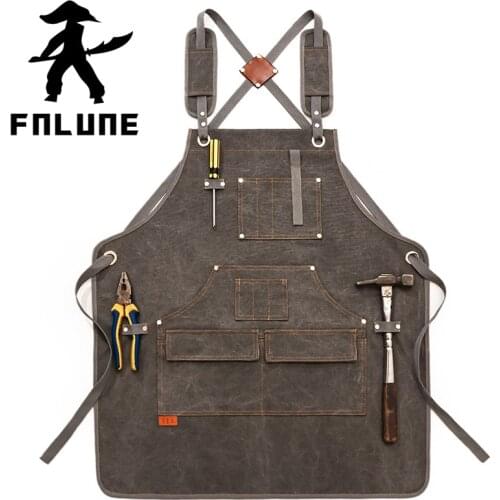 FnLune Canvas Hairdressing Shawl Barber Apron Waterproof Hair Hairdresser Hair Salon Roaster Coffee Shop Gardener Cape Barber