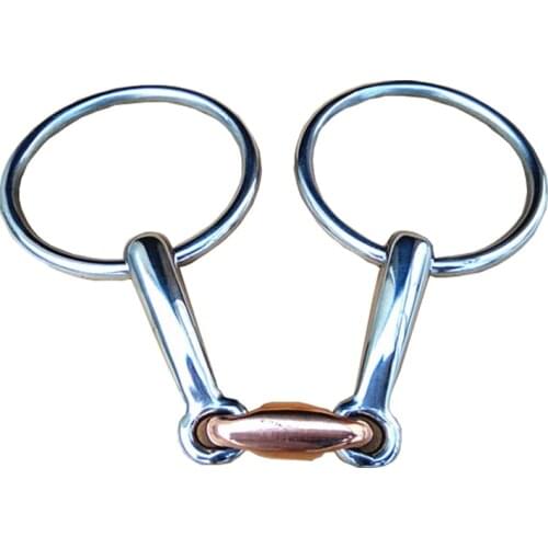 Horse Product Stainless Steel Ring Snaffle Bit Horse Bit Horses Equipment Horse Snaffle Bits With Elliptical Copper Link