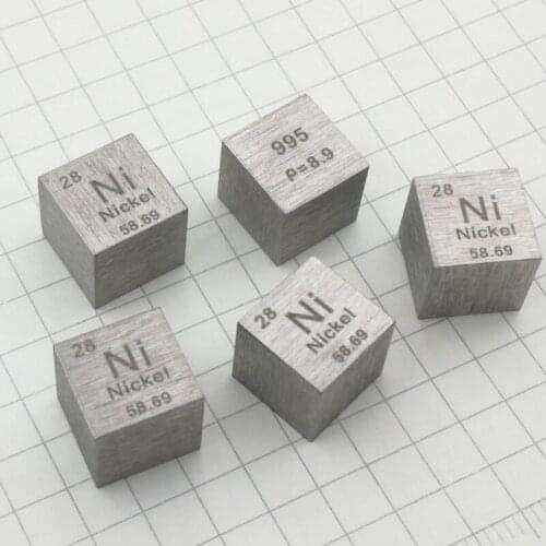 10mm Nickel Ni Cubic Periodic Table Cube 99.99% Pure Nickel Cubic Metal Gift Rare Metal Nickel Element Block Sample