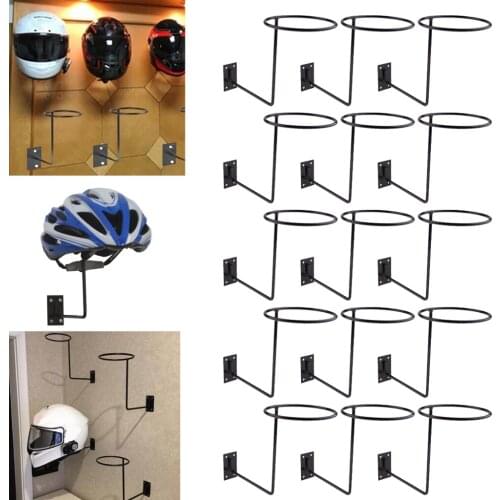 15x Motorcycle Helmet Hanger Wall Mount Display & Organize Storage Rack Black
