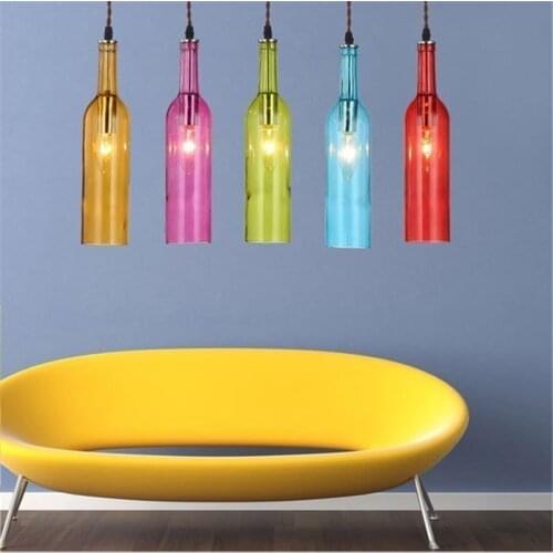 New Style Stained Glass Pendant lights Color Wine Glass Bar Lights Dinner Lamp Free Shipping