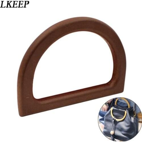 New High Quality Wooden Handle D Shape Replacement DIY Handbag Purse Frame Bag Accessories For Women Female
