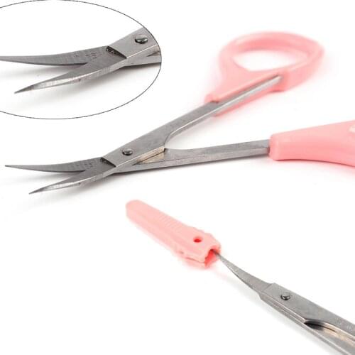 Stainless Steel Eyebrow Trimming Scissors Hair Removal Tool Straight Eyebrow Razor Scissors Manicure Trimming Makeup Scissors