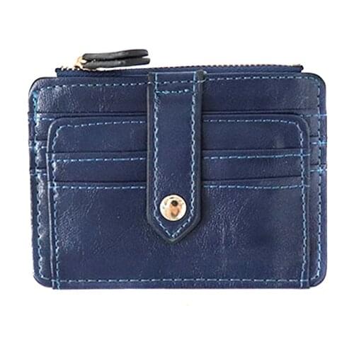 Simple Women Purse Durable PU Leather Zipper Coin Pouch Fashion Short Wallet Casual Card Holder Billfold 11.8 x 9 x 0.5CM