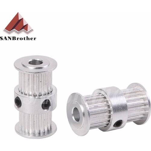 GT2 pulley type double head GT2 20 teeth 9mm width bore 5 & 8mm timing pulley for GT2 Timing belt 3D printer part gear