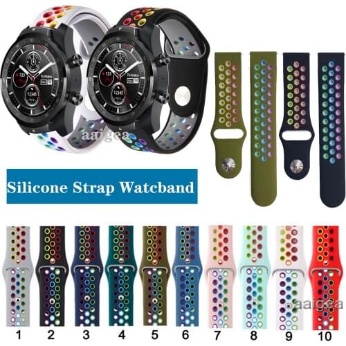 Silicone Sport Strap Band for Ticwatch Pro 3 E2 S2 GTX Replacement band strap 20mm 22mm
