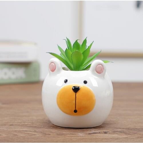 Cute Animal Flower Pot Ceramic Vase Planter Desktop Ornaments Home Decor Garden Pot Succulent Pot Plant Pot