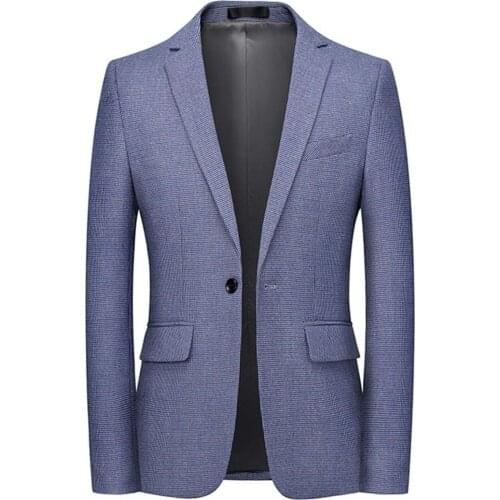 Light Blue Suit Jacket Blazer Notch Lapel Plus Size One Button Formal Spring Autumn Slim Fit Casual Bussiness Costumes Tuxedos