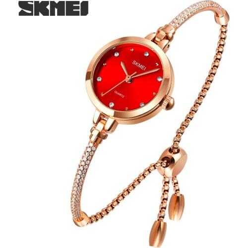 SKMEI Womens Watches Ladies Clock Waterproof Stainless Steel Female Quartz Wristwatch Relogio Feminino 1805 cadeau femme