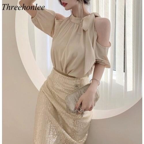 Elegant Korean Fashion Two Piece Sets Women 2021 Summer Sleeveless Blouse And Sexy Mini Skirts Party Office Lady Chic Suits