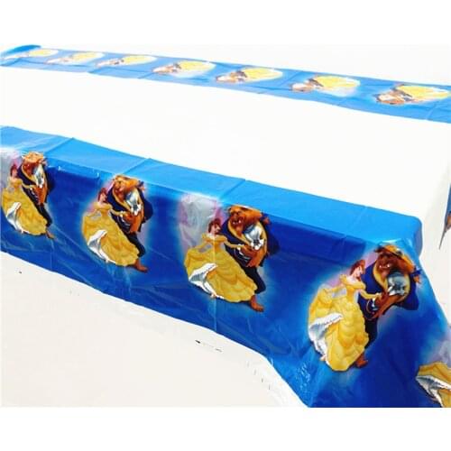 1pcs/lot Happy Birthday Events Party Beauty Beast Theme Tablecloth Decoration Table Cover Baby Shower Maps