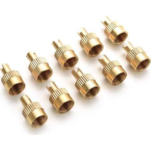 Motorcyle Car Chrome Metal Slotted Head Valve Stem Caps With Core Remover Tool 10Pcs
