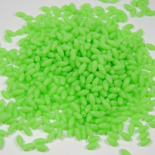 100PCS/Lot More models Premium Green and Orange Color Oval soft Luminous Beads For Fishing Lures Snapper Rig Terminal Accessory