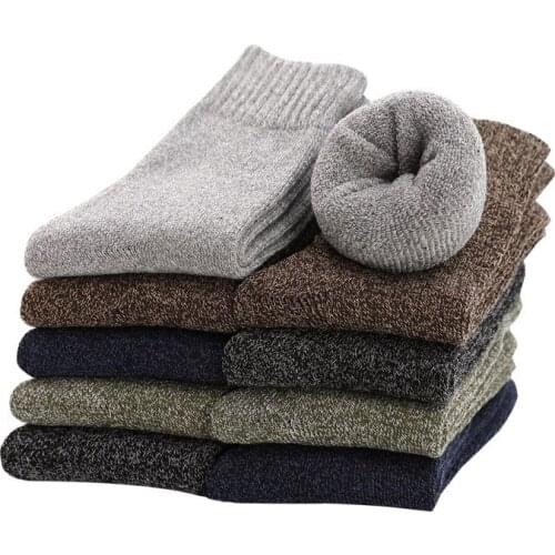 2019 Cotton Socks Men New Styles 5 Pairs / Lot Men Socks Thicken Warm носки Black Breathable Autumn Winter Socks for Male