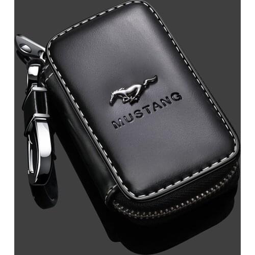 2021 For Ford Mustang Shelby GT 350 500 Cobra Leather Remote Car Key Case key cover Protective Shell Holder cover with Logo