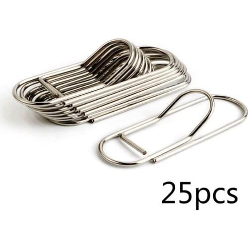 25Pcs Stainless Steel Pen Holder Clip for Notebook Journals Paper Clipboard Pictures School Office Supplies