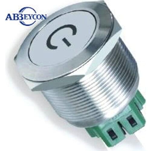 2507Z 25mm Latching 1NO1NC metal waterproof stainless steel switch power logo waterproof 120v switch