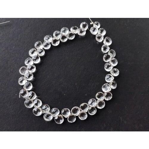 AAA LOOSE BEADS white crystal heart faceted 6-7mm wholesale for DIY jewelry necklace 18cm