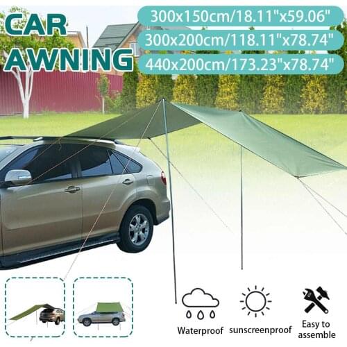 Car Tent Awning Waterproof Portable Outdoor Camping Tent Car Shade Sunshade Garden Beach Umbrella Travel Rooftop Rain Canopy