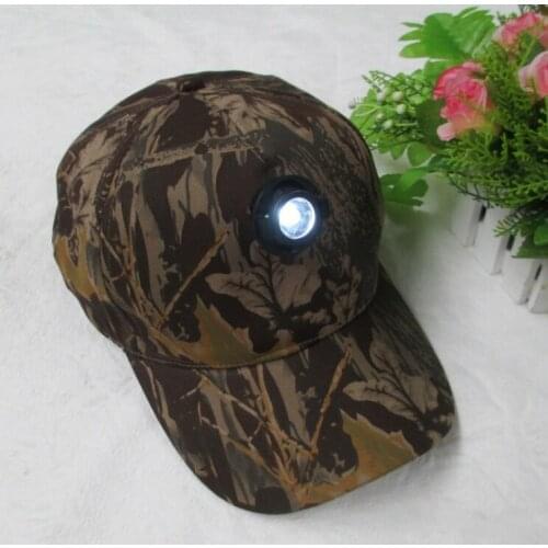 Bionic Camouflage 5 Leds LED Light Hunting Fishing Caps Sports Baseball Caps Hats Free Size Fishing Accessories
