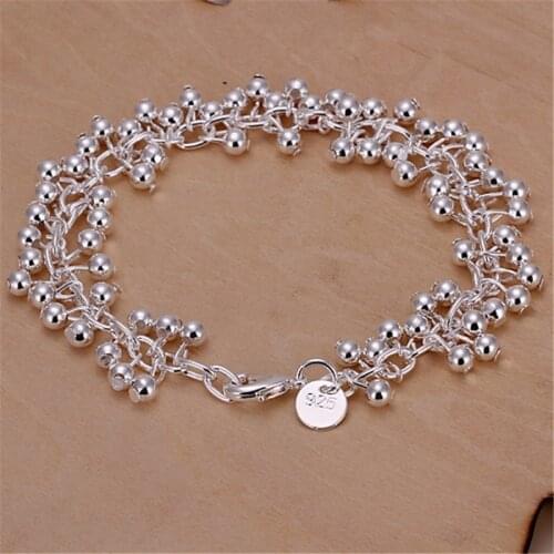 Silver color bracelets new listings high -quality fashion jewelry Christmas gifts grapes Pearl Bracelet