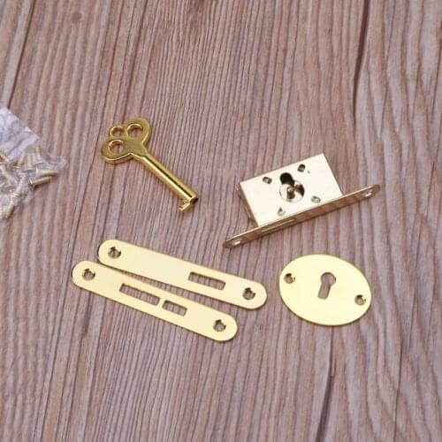 Bronze Mini Locks Full Mortise Locks Small Box Locks Decorative Antique Locks Jewelry Box Lock Replacement Cabinet Lock 28GF