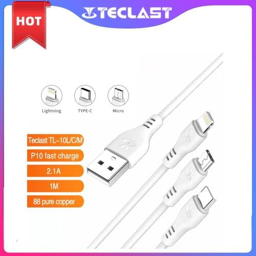 Teclast P10 Quick Charge Cable Type-C Lightning Micro USB 5V 2.1A Current Durable Quality 1m PVC material Fast Charge