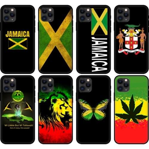 Black tpu case for iphone 5 5s se 6 6s 7 8 plus x 10 cover for iphone XR XS 11 pro MAX case Jamaica Jamaican Flag