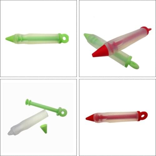 Kids Silicone Cake Paint Pen Toy Chocolate Mounting Patterns Children Punch Soup Baking Tools Kitchen 2021