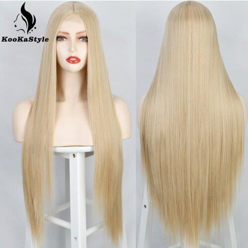 KookaStyle Long Straight Wigs Long Blonde Wigs for Women Synthetic Wigs for Black Women Heat-Resistant Wigs Natural Hair