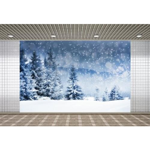 Lyavshi Falling Snow Winter Nature Scenic Pine Forest Light Bokeh Polka Dots Poster Photographic Backdrops Photo Backgrounds