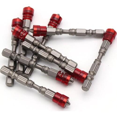 1Pcs 1/4" Magnet Driver Steel Head Hex Shank With Magnetizer Ring Cross Magnetic Bit Hand Drill Electric Screw Tool