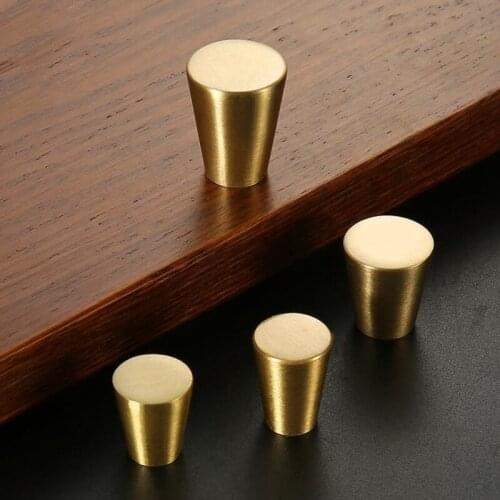 LCH Nordic Style Tiny Round Cylindrical Solid Brass Cabinet Knob Cupboard Handle Door Pull Handles Gold Brass Leaf Jewelry box