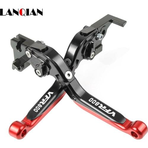 Motorcycle Accessories CNC Adjustable Brake Clutch Levers With LOGO For HONDA VFR800 VFR 800 1998 1999 2000 2001