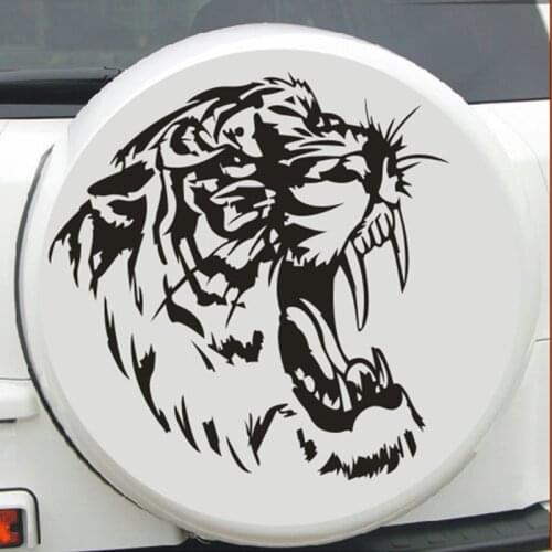 10 Pieces/a Set Wholesale Tiger Head Car Stickers Machine Cover Body Decoration Sticker Car Styling Tools Exterior Accessories
