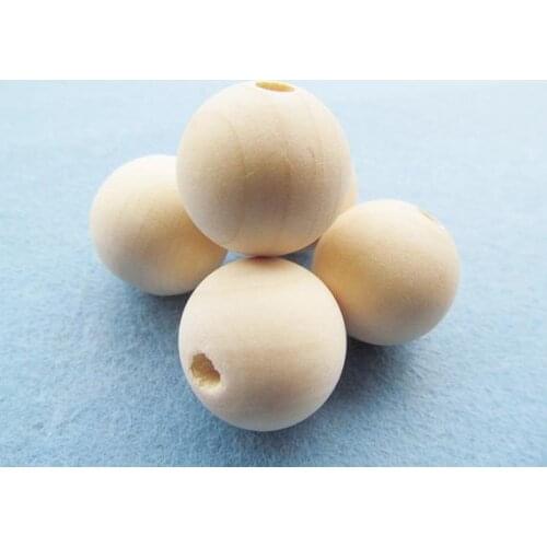 50pcs Good Quality 25mm Unfinished Round Ball Natural Wood Spacer Beads Charm Finding,DIY Accessory Jewelry Making