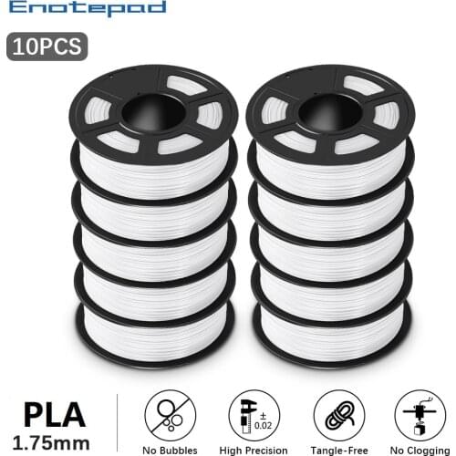 Enotepad PLA Filament For 3D Printer Plastic PLA Filament Dimensional Accuracy +/-0.02mm 10Rolls/set PLA wire for 3d printer