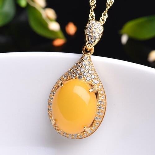 MENGYI New Fashion Water Drop Pendant Inlaid Yellow Zircon 9 2 5 Necklace For Womens Anniversary Gift Wedding Jewelry Choker