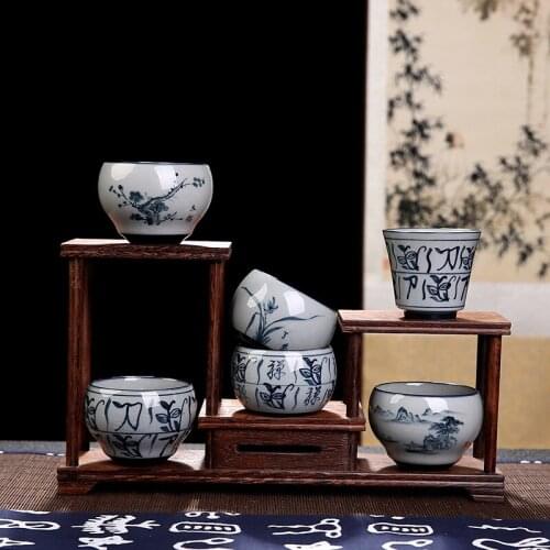 Jingdezhen Hand-Painted Master Cup Ceramic Cup Single Teacup Single Cup Household Tea Table Kung Fu Tea