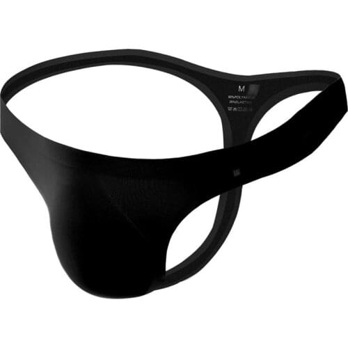 Sexy Gay Underwear Men Thongs Solid Ice Silk T-panties Semi-transparent Low Waist Pouch Seamless Penis Man Lingerie M-XXL