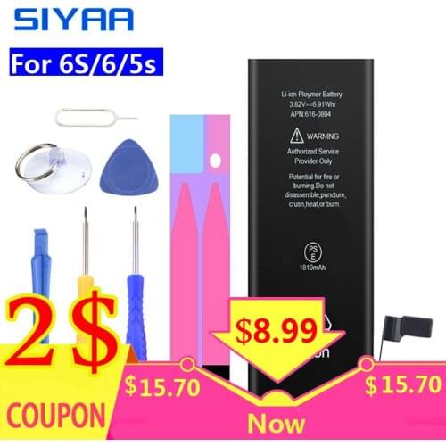 SIYAA Battery For iPhone 6 6S 5S Replacement Batteries Mobile Phone Bateria For iPhone 6S 6 5S With Repair Tools Lithium Polymer