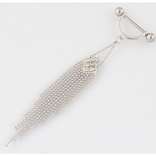 Women Fashion Sexy Stainless Steel Tassels Beads Nipple Rings Barbell Body Piecing Jewelry