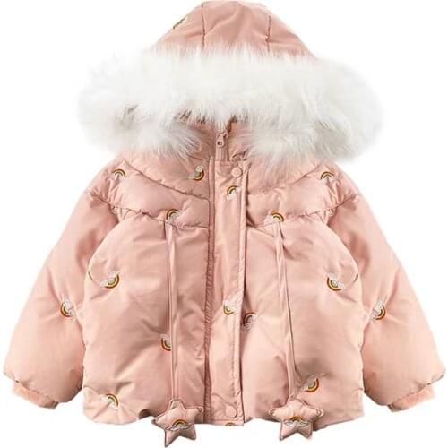 Winter Kids Teens Girls Children Clothing Short Jacket Parka Tunic Clothes Faux Fur Coat Snowsuit Outerwear Overcoat Snow Wear