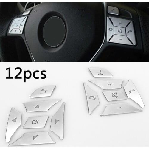 1 Set Steering Wheel Button Switch Trim Cover Repair Decals Stickers For Mercedes Benz A B C E CLA SLK Class W176 W246 W212 W204