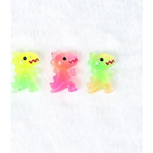 15pcs 19*13mm Mixed Multicolor Flat back Gitter Animal dinos flatback resin cabochon Decoration Crafts For DIY Jewelry Materials