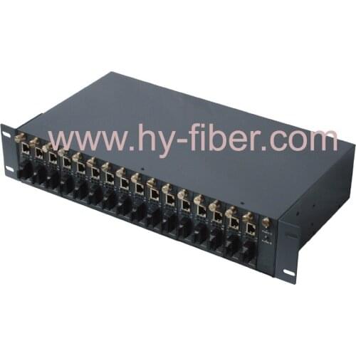 19 inch 2U height 16 Slots 220VAC No Management with redundant power supply module with fan,without media converter