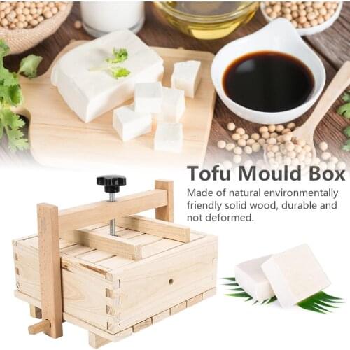 2-in-1 Wooden Tofu Cheese Maker & Press with 3PCS Cloth Durable asy to Assemble for Home Tofu DIY