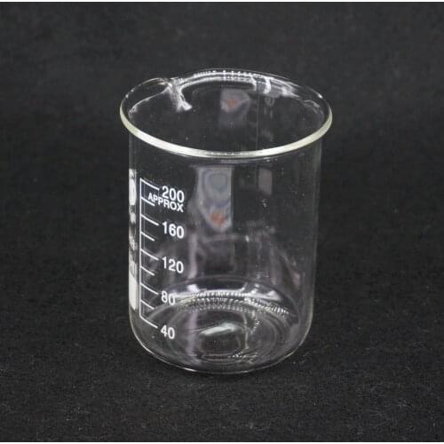 200ml Low Form Beaker Chemistry Laboratory Borosilicate Glass Transparent Beaker Thickened with spout